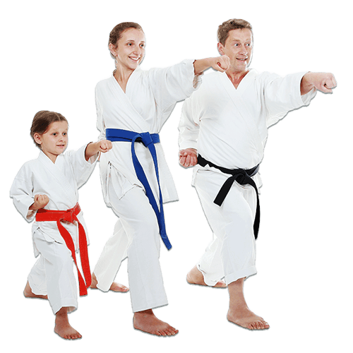 Martial Arts Lessons for Families in Union NJ - Man and Daughters Family Punching Together